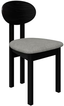 Mirjan24 Esszimmerstuhl Kizeko III, Polsterstuhl, Rahmen aus Buchenholz Gepolsterte Sitzfläche aus Stoff Stuhl für Arbeitszimmer Esszimmer Küchenstuhl (Schwarz/Hygge 91)