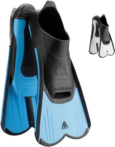 Cressi Light Flossen-Kurze Flossen zum Schnorcheln, Schwimmen, Wassertraining, erhältlich für Kinder, Blau/Schwarz, 31/32
