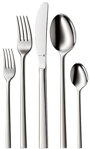 WMF Sonic Besteck Set 12 Personen, Essbesteck 60 teilig, Monobloc-Messer, Cromargan Edelstahl poliert, spülmaschinenfest