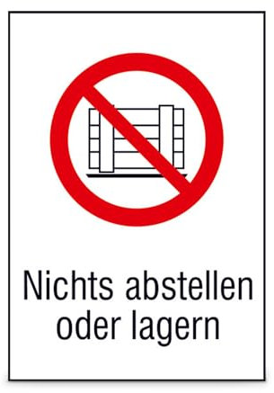 Betriebsausstattung24® Nichts abstellen oder lagern Verbotsschild, selbstkl. Folie,13,10x18,50cm