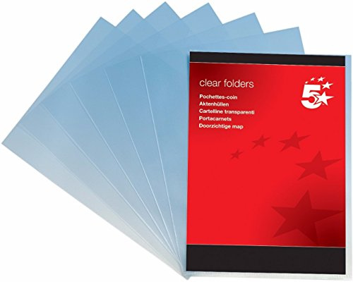 5 Star, Plastik-Ordner, dokumentenecht, 90 Mikron, A4, transparent, 100 Stück Originalverpackung farblos