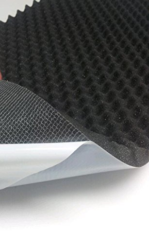 Akustikschaumstoff, Noppenschaumstoff, Selbstklebend Profilplatte, Dämmung 100cm x 50cm x (variant)) (100 x 50 x 2, Anth/ Schwarz)