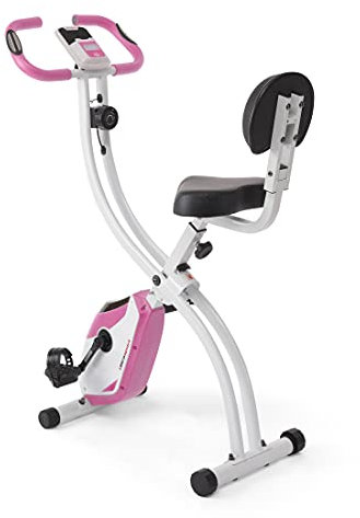 Ultrasport F-Bike Curved Heimtrainer Fahrrad Klappbar I Hometrainer Fahrrad Klappbar mit Komfort-Sattel I Ergometer Heimtrainer, Fitnessbikes, Trimmrad Heimtrainer Klappbar, Pink