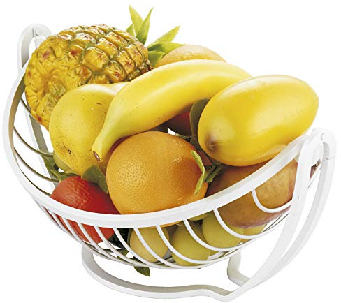 DRW Frutero de Aluminio en Color Blanco 32x25x17cm