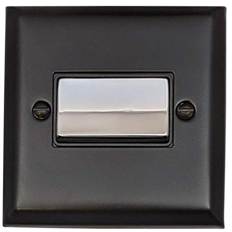 G&H SFB369-PC Spectrum Plate Matt Black 1 Gang Triple Pole 10A Fan Isolator Switch