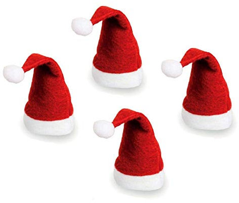 12 Novelty Santa Hat Wine Bottle Toppers Father Christmas Hats Tops Decoration