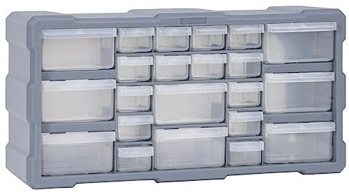 vidaXL Multi-Schubladen Organizer mit 22 Schubladen Sortierkasten Sortimentskasten Sortimentskoffer Sortimentsbox Kleinteilemagazin 49x16x25,5cm