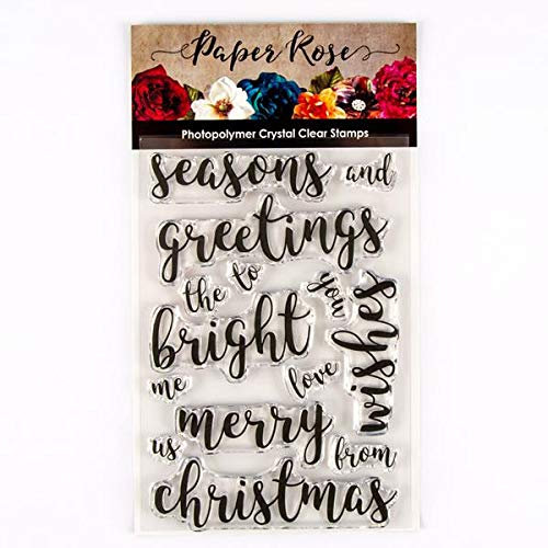 Paper Rose Sentiments 1-Set di timbri Trasparenti, 10 x 15 cm, Bianco, 2.5x9.5 cm (largest)