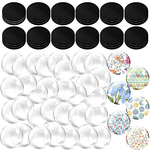 72 Stücke 1 Zoll Rund Magnete mit Selbstklebender Rückseite und Transparenten Glas Cabochons Klar Glas Kuppel für DIY Kühlschrank Magnete Basteln Anhänger Foto Schmuck Halsketten Herstellung