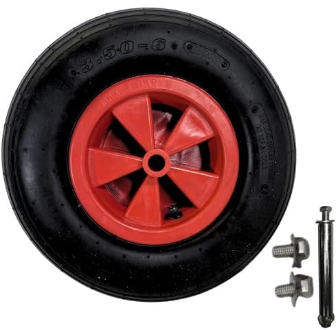 Replacement 13 x 3 Pneumatic Garden Wheelbarrow Wheels Replacement With Axle, Perfect for Garden and Utility Carts, for Wheel Barrow Wheels Solid for Trolley