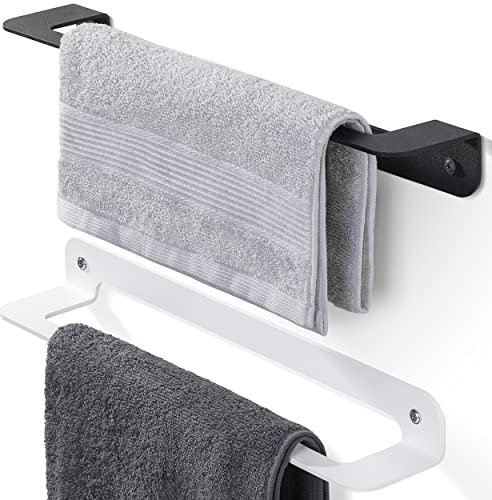 HOLZBRINK porta asciugamani in metallo,per montaggio a parete, porta asciugamani bianco, Single 45x8x5 cm, 1 pz., HLW-450-9016