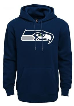 Seattle Seahawks Hoodie Kapuzenpullover Pullover Navy Logo (M)