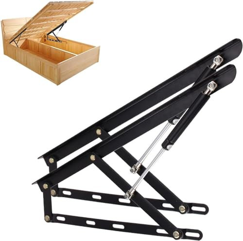 2 Stück Pneumatische Bett Hebemechanismus für schwere Bettkästen,GasdruckdäMpfer,Gasfedern,Möbelscharnierfeder Spring,Scharniere Klapp Lift Up Feder,Scharniere,Hebezubehör,750mm