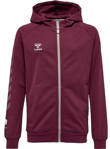 HUMMEL Unisex Kinder Hmlmove Grid Cotton Zip Hoodie Kids Sweatshirt, Grape Wine, 164 EU
