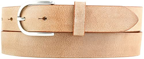 BELTINGER Damen-Gürtel Aus Weichem Vollrindleder Vintage-Look 3 cm | Schmaler Ledergürtel im Used-Look | Tabac 115cm