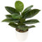 45CM Artificial Rubber Plant Ficus Elastica - Faux Indoor Decorative Tropical Fake Plant for Aesthetic Room Décor, Bedroom, Office, Home Desk Decoration