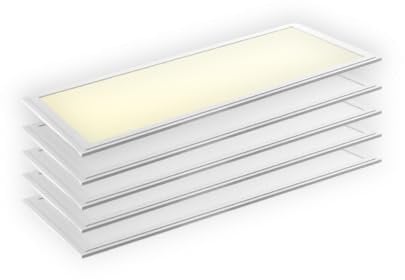 ENOVALITE 5x LED Panel 120x30 cm - 36W 3000K Warmweiß 3600lm flimmerfrei - flache Einbauleuchte für Rasterdecke - LED Deckenleuchte Rasterleuchte Paneele - mit 230V Marken-Netzteil - 1200x300x0,9mm