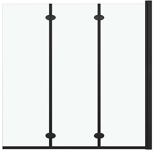 vidaXL Box Doccia Pieghevole a Libro 3 Pannelli in ESG 130x138 cm Nero