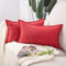 Madizz 2er Set kurzen Chenille Zierkissenbezüge weicher dekorativer Kissenbezug für Sofa, Schlafzimmer Kissenhülle Rot 40x80 cm Rechteckig