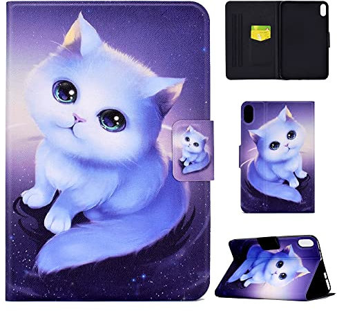 CASAFUNY Coque pour Lenovo Tab P11/ Tab P11 Plus 2021 (TB-J606F/J606L/J607), Étui de Protection Smart Cover Housse Cuir Automatique Veille/Réveil pour Lenovo Tab P11/ Tab P11 Plus 2021 11, Chaton