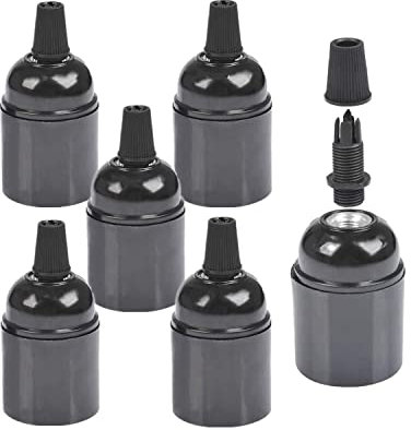 Lot de 6 Douilles en BakéLite E26 / E27 Douille de LumièRe Douille D'Ampoule Vintage ES Douille à Vis pour Plafond/Suspension/Plancher