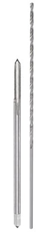 sourcing map Tippen & Bit Sets, M3 x 0.5 H2 Gerade Flötenmaschine Gewindebohrer 100mm Extra Lang, 2.5mm Hochgeschwindigkeitsstahl (HSS) Twist Bohrer
