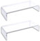 OSCO Clear Acrylic Monitor Stand | 2 Pack | Computer Screen Riser | Printer Stand | Laptop Plinth | Keyboard Storage | Desktop Shelf | Fully Assembled | H10 x W50 x D20 cm |