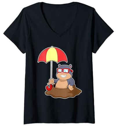 Damen Maulwurf Regenschirm T-Shirt mit V-Ausschnitt