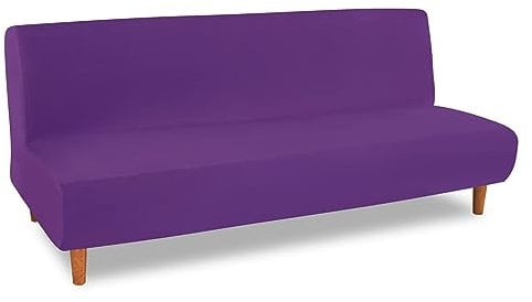 Lydevo Copridivano 3 Posti Senza Braccioli Elasticizzato Universale, Copridivano Letto Pieghevole Clic Clac Lavabile Rimovibile Estraibile, Fodera per Divano Futon per Soggiorno Casa,Viola