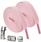 Ukerdo Les Lacets élastique La serrure Sans cravate Lacets pour chaussures Adulteses Enfants Enfants Plat Baskets Randonnée Bottess Métal Boucles-Paire Rose