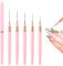 KALIONE Nail Art Liner Brushes, 5Pcs 4/8/12/20/25mm Painting Nail Art Brush Set Nail Dotting Drawing Tool Nail Art Design Brush Detail Brush for Long Lines, Thin Details, Fine Drawing
