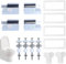 14Pcs Toilet Seat Hinges and Fixings Kit - Universal Replacement Hardware for Most Seats, Washing Machine Lids - ABS Hinge Fittings