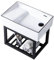 Hltdzer Lavabo Bagno sospeso,Lavandino Rettangolare in Ceramica Bianca, Vasca Lavanderia con ASSE per Lavare,con Staffa, Set di Scarico, Adatto per lavanderie, bagni, terrazze Esterne e Garage