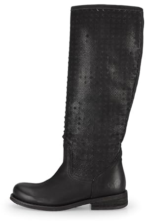 FELMINI - GREDO 7550 - WOMEN'S BIKER BOOT, BLACK LEATHER -37 EU SIZE
