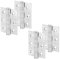 Decoranddecor Door Hinges Internal - Fire Rated - 3inc / 76mm - Ball Bearing - Steel - Polished Chrome - 2 Pairs