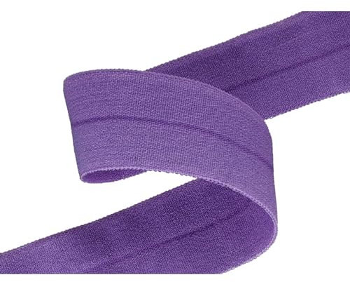 Falzgummi 100m Faltgummi 20mm hochelastisch Faltgummi Schrägband Saumband Farbwahl, Farbe:040 - flieder
