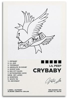 suumyo Lil Peep Poster, ästhetische Wandkunst, 30 x 45 cm, ungerahmt, zeitgenössisches Musikthema, perfekt für Schlafzimmer, Wohnzimmer, Heimdekoration