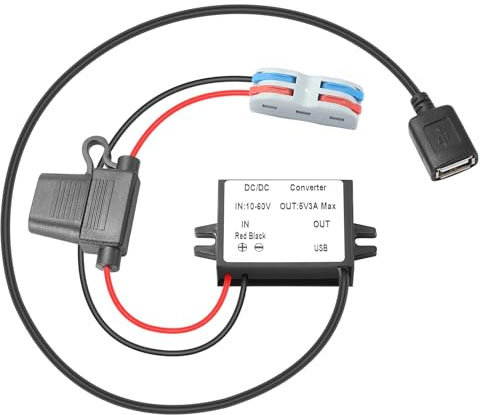 DC-DC Spannungswandler 10V-60V auf 5V 3A • 15W USB-AF Step-Down Converter • Überlastschutz • Ideal für Auto, Solar & Industrie