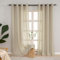 L.Z.E Gardinen Taupe Vorhänge für Wohnzimmer, Halbtransparent Stores mit Ösen, Durchscheinend Leinenoptik Gardinenschals für Schlafzimmer, 2er Set Landhausgardinen in 245 cm Hoch (LZE2206TP245)