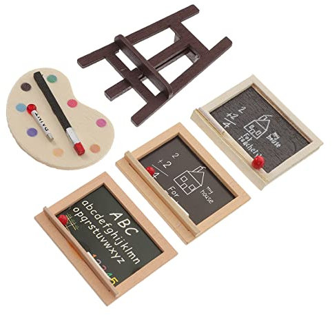 VICASKY 1 Set Kleine Tafel Modell Desktop Schreibtafel Dekorative Tafel Modell Tafel Miniaturmöbel Modell Desktop Mini Staffelei Entzückende Schreibtafel Modell Staffelei Modell