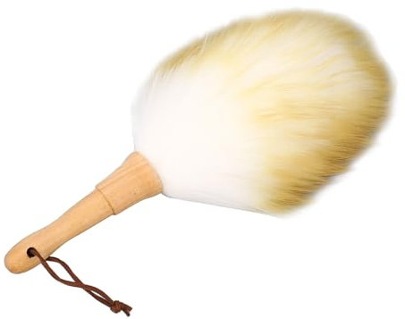 Reinigungsbürste, Staubwedel, Multifunktional, Holzgriff, Lammwolle, Staubwedel Jalousien, Tisch, Klavier (Kurzer Griff)