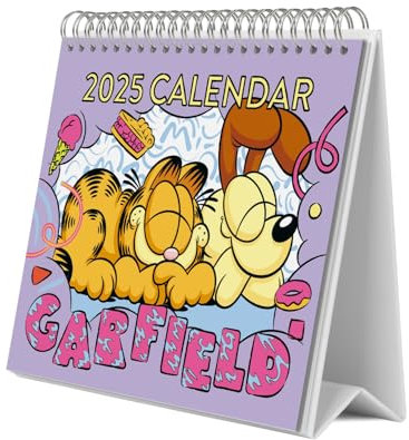 Grupo Erik Kalender 2025 Tischkalender Garfield Kalender 2025 Familienplaner Tischkalender 2025 zum Aufstellen 20 x 17 cm Jahreskalender 2025