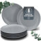 Steingut Frühstücksteller 6 Personen Hygge TESTSIEGER, Traumhaftes Skandinavisches Steingut Dessertteller Set, Kleine Teller, Salatteller - Pure Living in Graublau