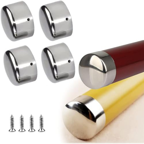 4 Pcs 45mm Handrail End Cap, Stainless Steel Round Handrail End Caps Staircase Steps Hand Rail End Cover Handrail Fittings