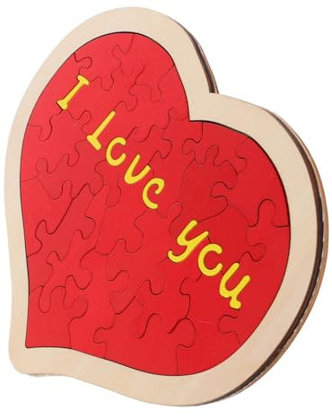 JOINPAYA Wooden Heart Jigsaw Puzzle i Love You Craft Romantic Heart Present Personalised Present