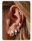 Chriscoco 6Paar Silber Ohrringe Damen 14 Karat Vergoldet Ohrstecker Gold Ohrstecker Silber Ohrringe Set Creolen Ohrringe Stecker für Mehrere Ohrlöcher
