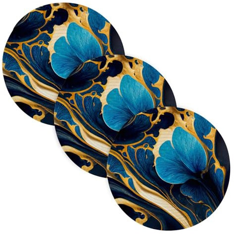 Art abstrakte Wellen, 3 Stück Topflappen, Untersetzer, Matten für sofortige Topflappen, Set Halter für heiße Töpfe und Pfannen, Heißwasser-Pad, Baumwollfaden-Webart