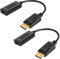AXFEE 2PCS DisplayPort to HDMI Adapter, DP to HDMI Converter, DP Male to HDMI Female Adapter Cable, Display Port to Hdmi Port Adaptor Support HDTV, Projector, Monitor, Desktop, Laptop (Black)