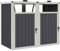 Outsunny Abri pour 2 poubelles 240L, Cache Poubelle extérieur, Portes avec poignées, couvercles relevables à 180°, Acier galvanisé, 146 x 81 x 122 cm, Gris foncé