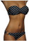 Damen Bandeau Bikini Set Push Up Trägerlos Badeanzüge Bademode Abnehmbare Träger Niedriger Taille Bademode Zweiteiliger Swimsuit mit Ring